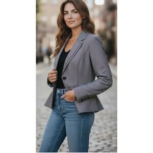 White House Black Market Houndstooth Peplum Blazer size 8